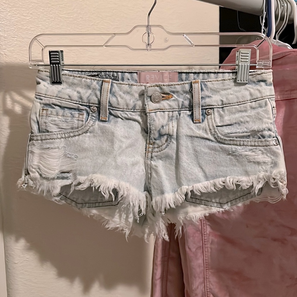Revice denim micro mini shorts